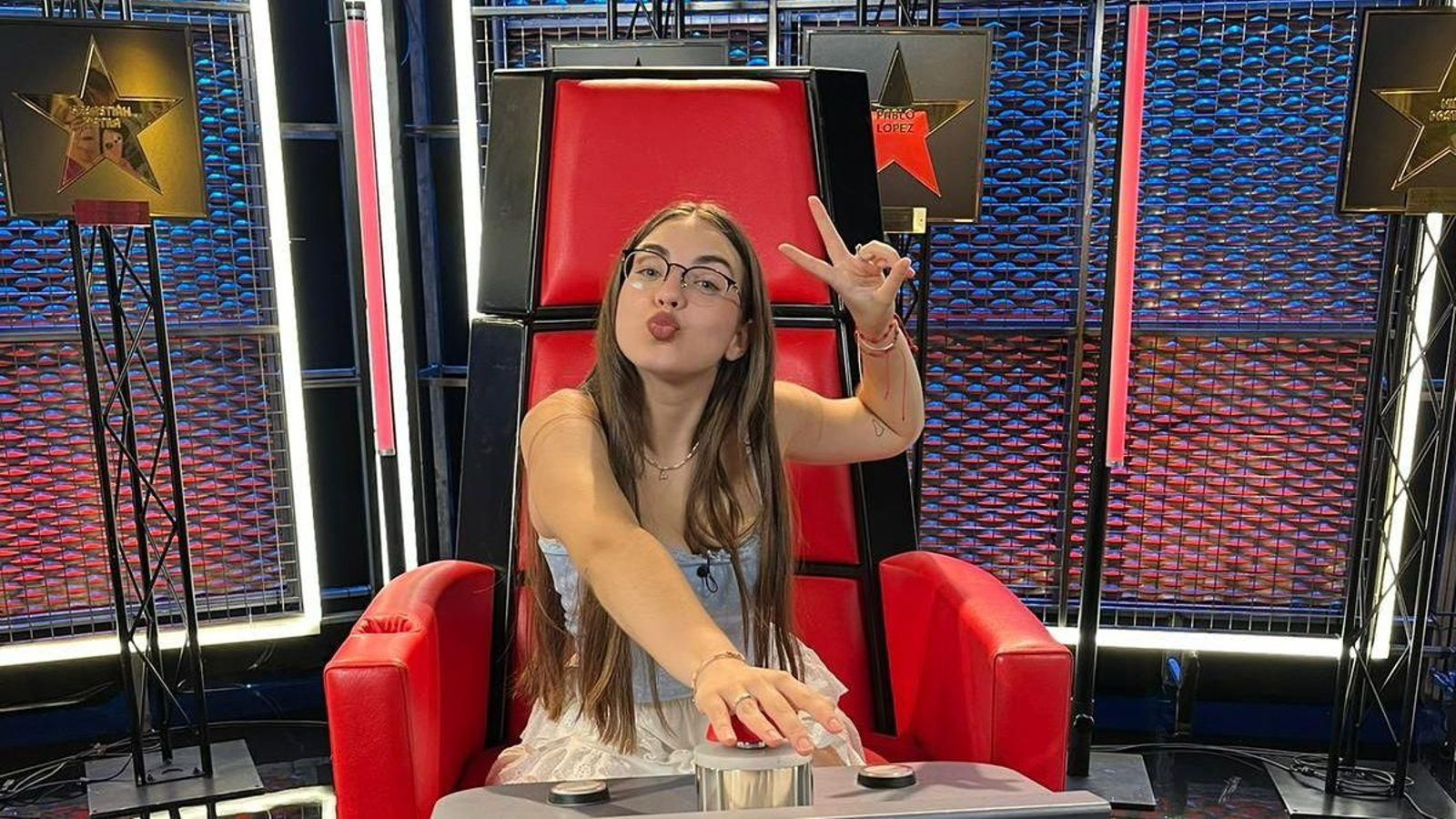 Aroa Salaño en el programa de 'La Voz'.