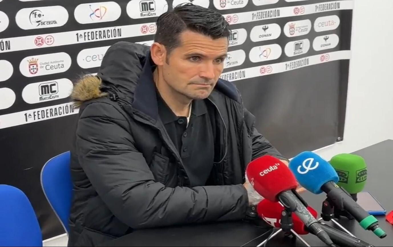 Lolo Escobar, en la sala de prensa del Alfonso Murube