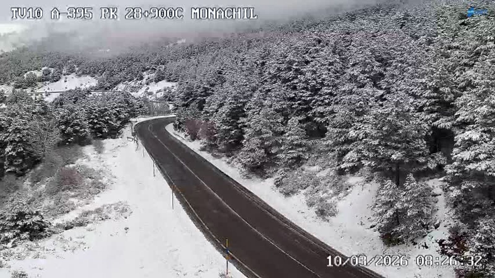 Imagen de la A395 esta mañana