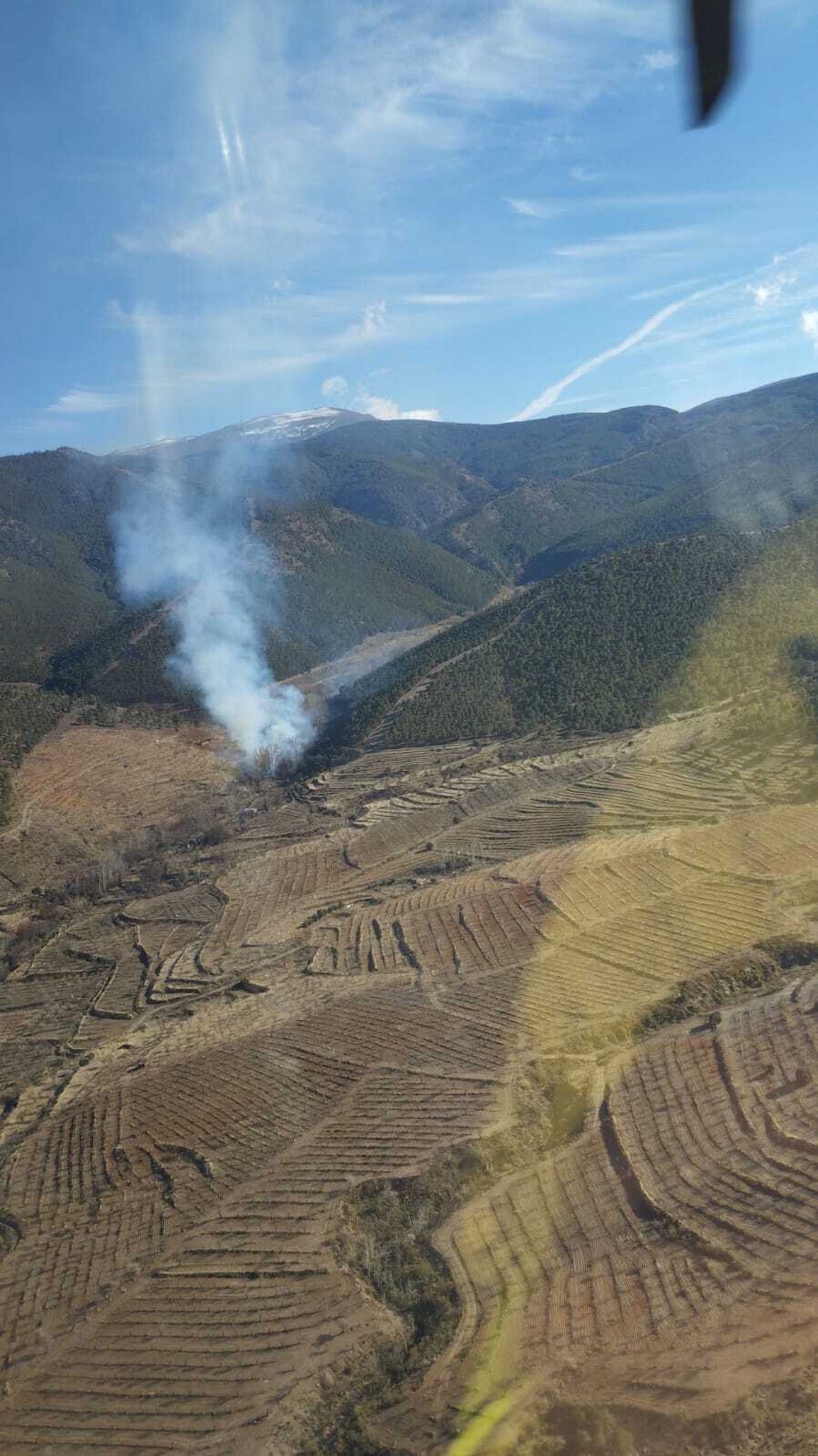 Declarado un incendio forestal en Ferreira
