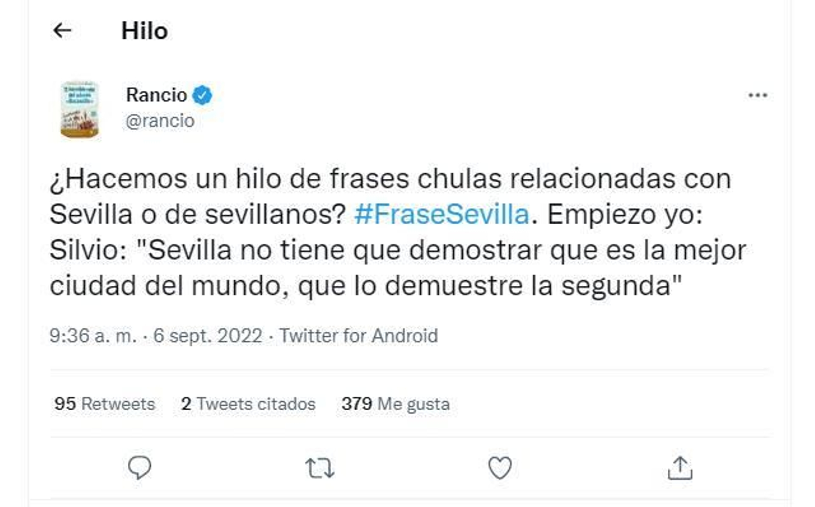 Captura de la propuesta de @rancio en Twitter. Captura de la propuesta de @rancio en Twitter.