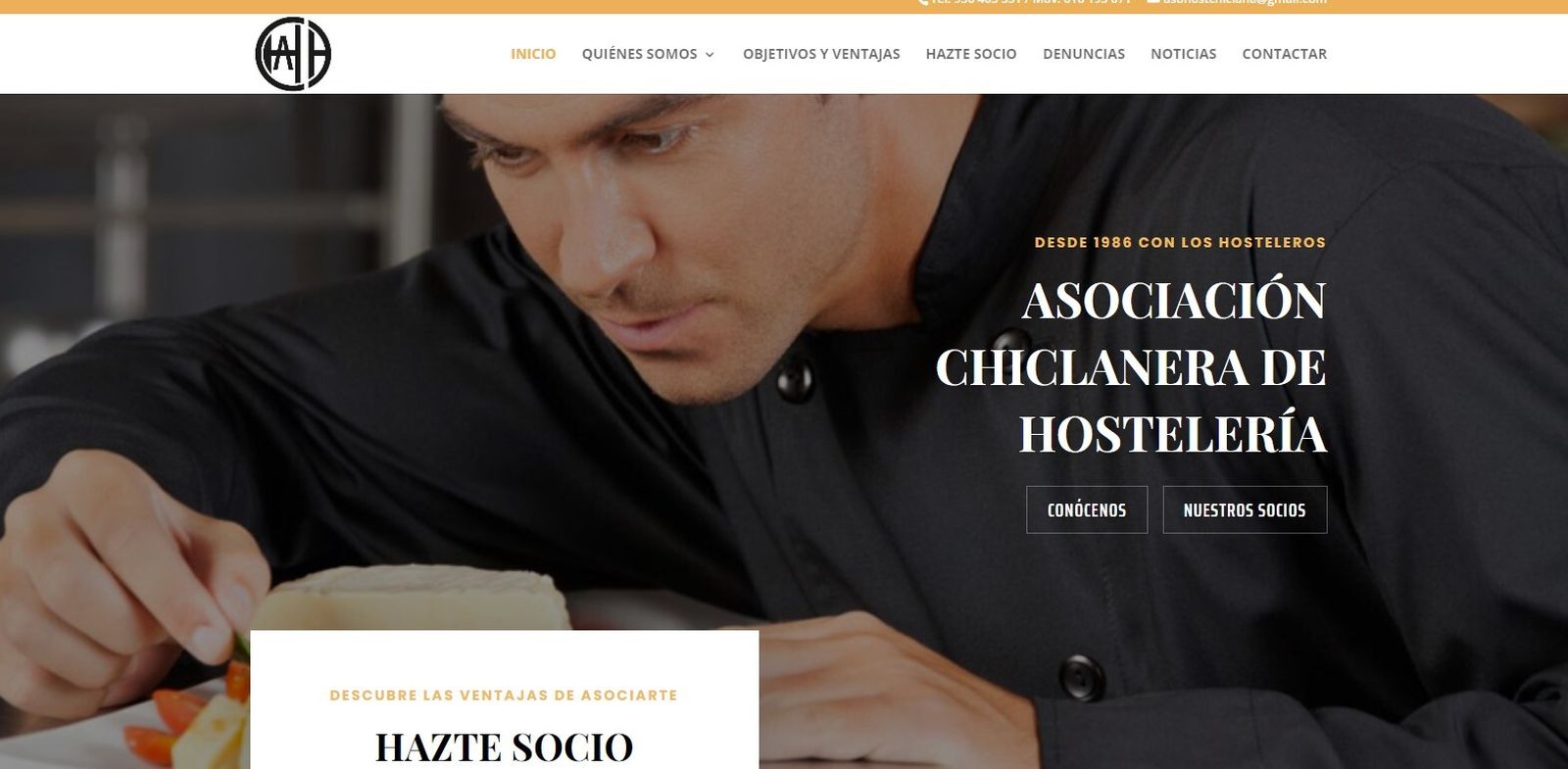 Imagen principal de la nueva web del colectivo hostelero.