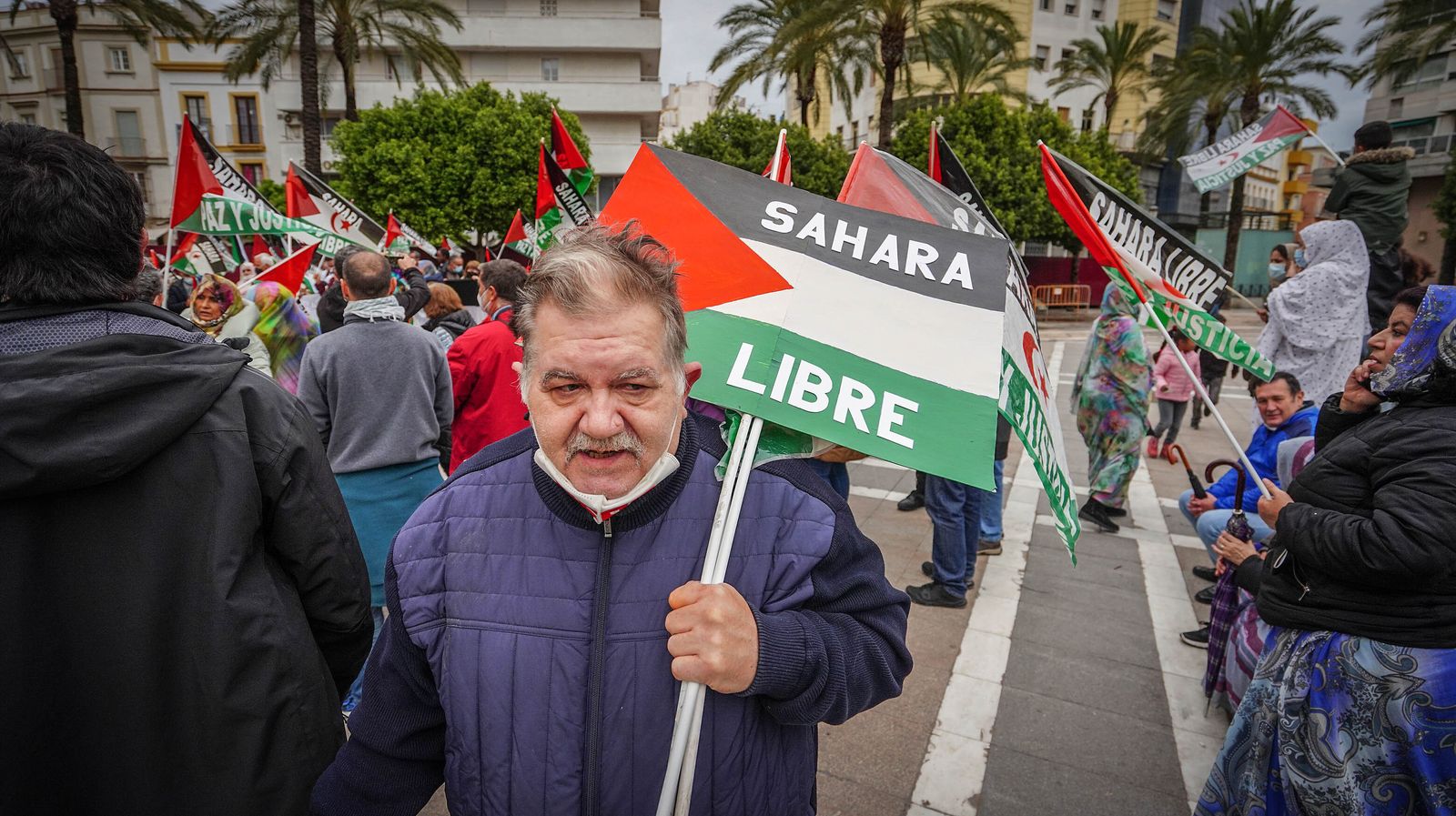 Manifestación en apoyo al pueblo Saharaui