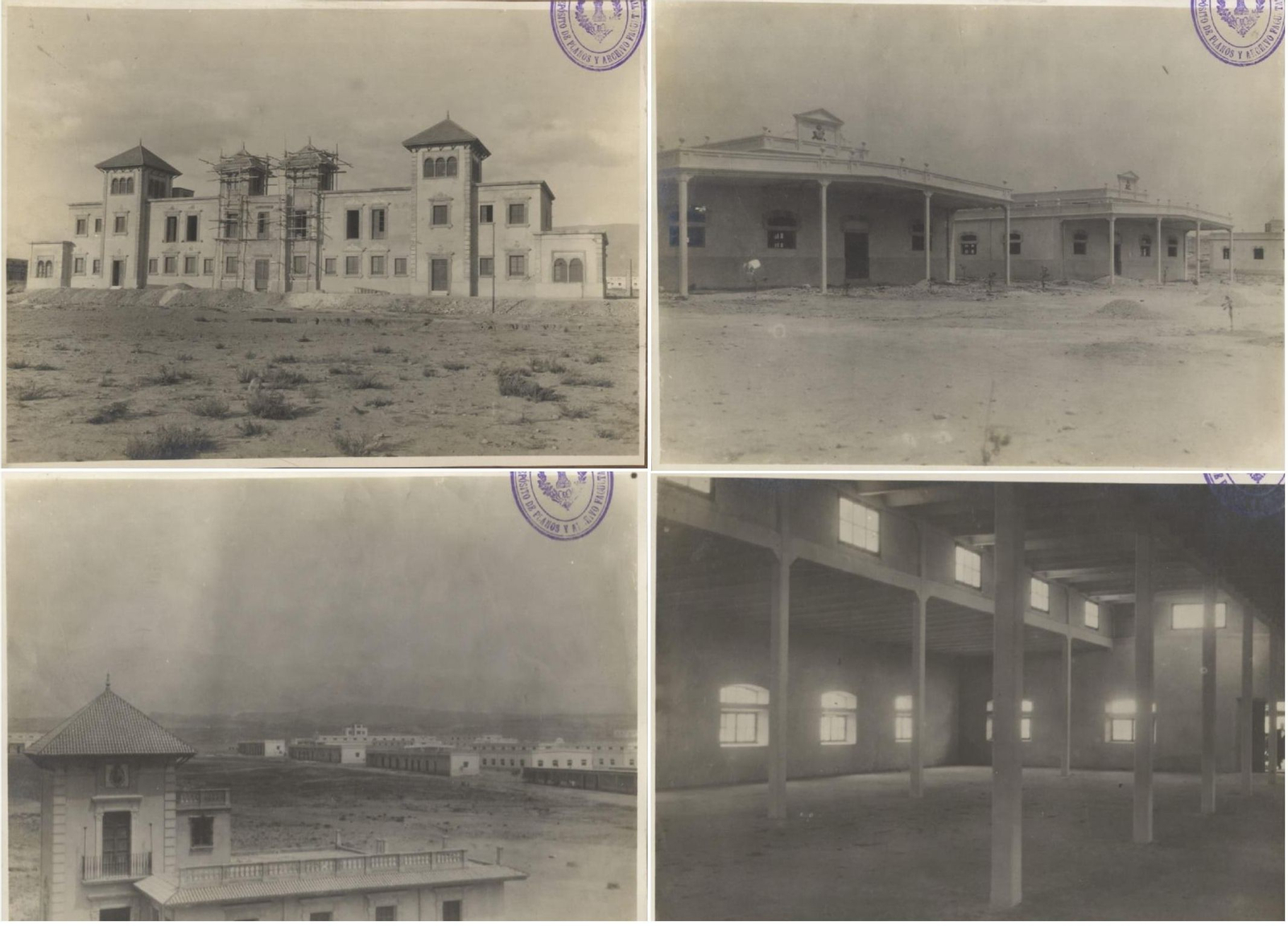 Imágenes de las primeras instalaciones construidas en la base militar Álvarez de Sotomayor