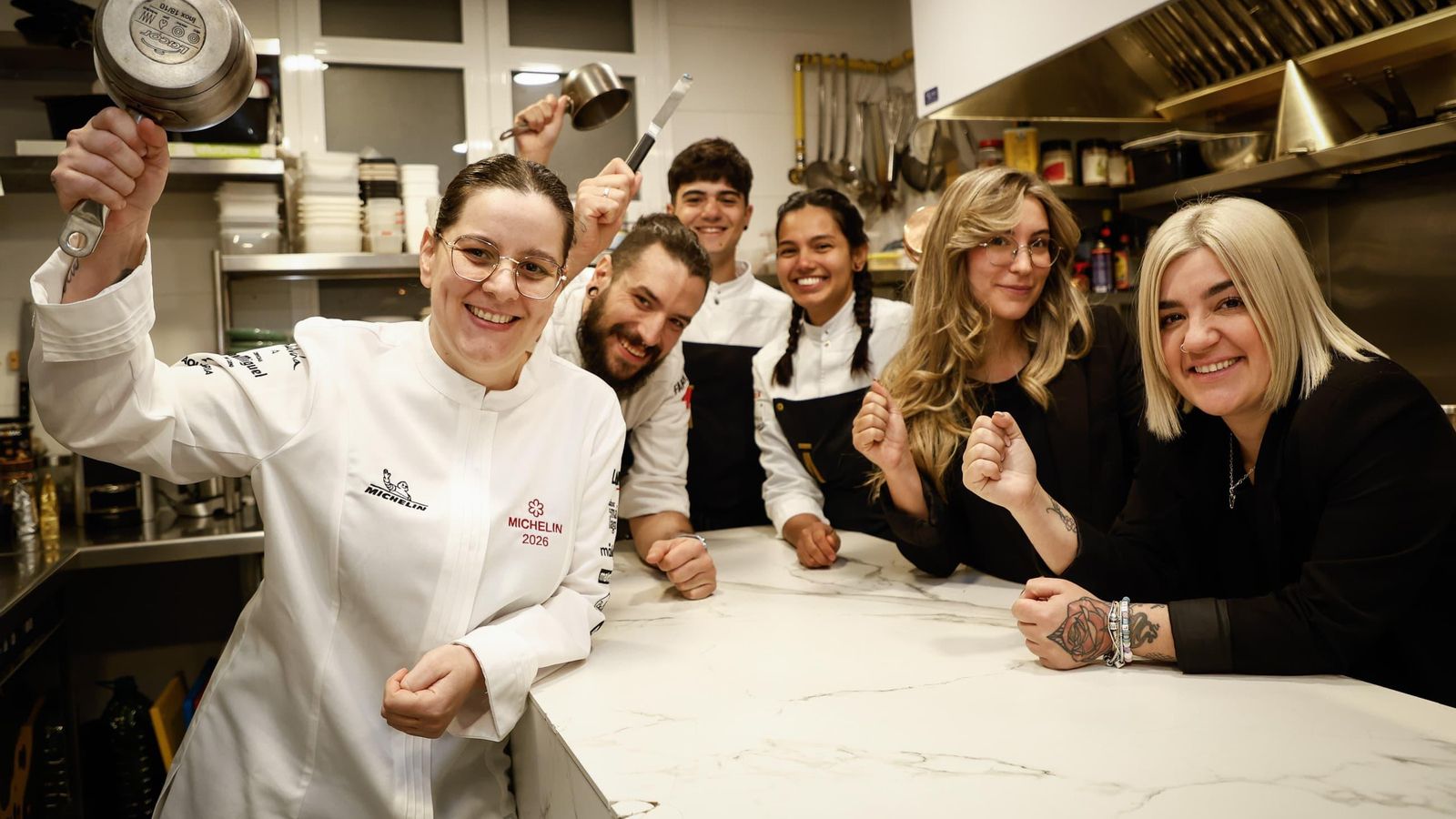 El equipo del Restaurante Faralá en las cocinas