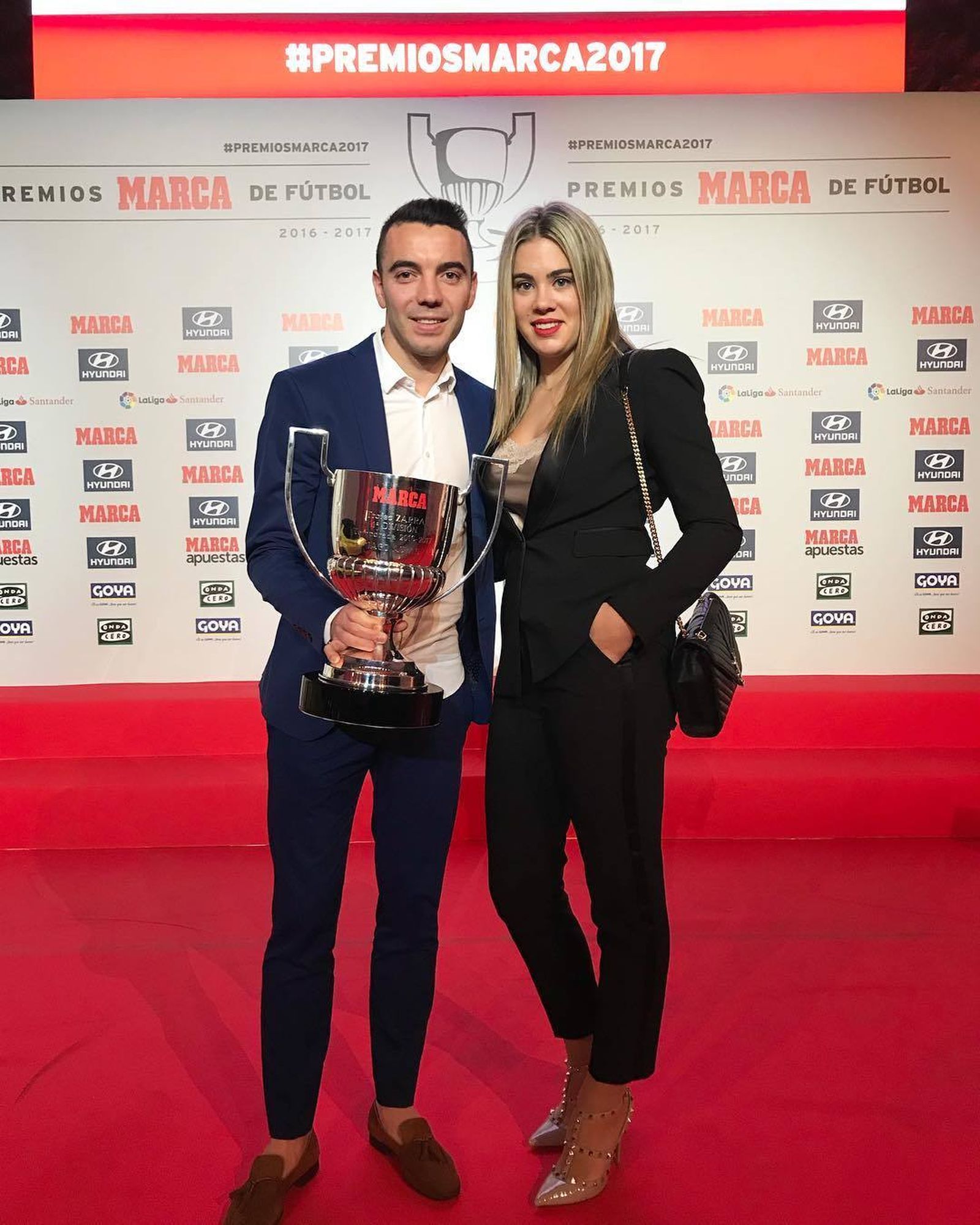 Iago Aspas y Jennifer Rueda | Tienen un hijo en común, Thiago, y se comprometieron el pasado septiembre. Jennifer anima fervientemente a Iago y su equipo desde sus redes sociales.