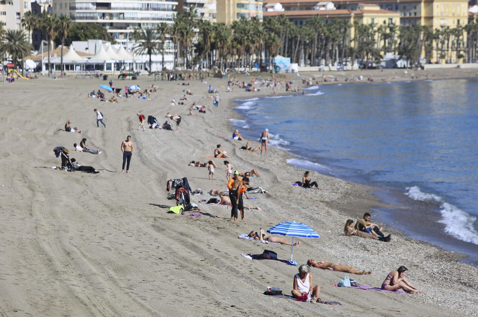 Fotos: Sol, playa y terrazas en un final de enero atípico en Málaga