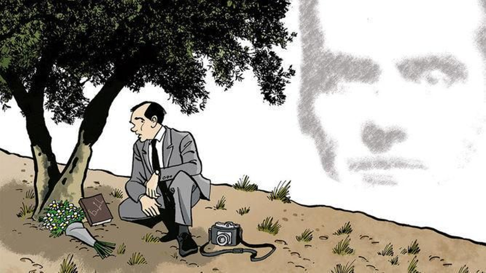 Portada de 'La araña del olvido' de Enrique Bonet, el cómic sobre el viaje del primer investigador del asesinato de Lorca.