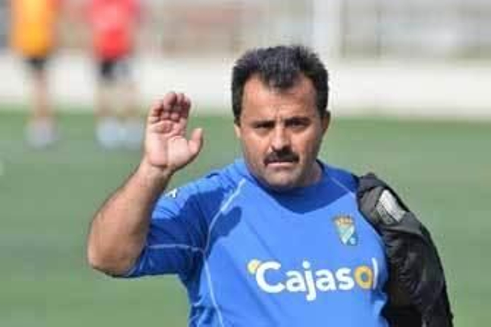 Leocadio Medinilla El Pillino se despide tras el entrenamiento de ayer.