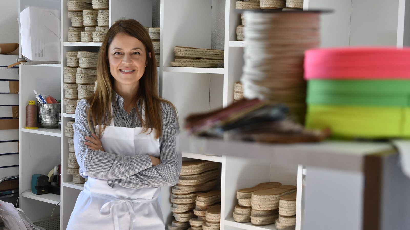 Patricia Rosales en su taller.