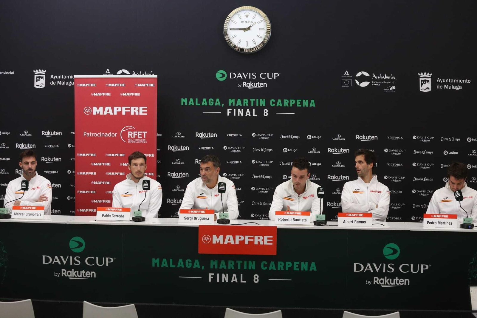 Marcel Granollers, Pablo Carreño, Sergi Bruguera, Roberto Bautista, Albert Ramos y Pedro Martínez