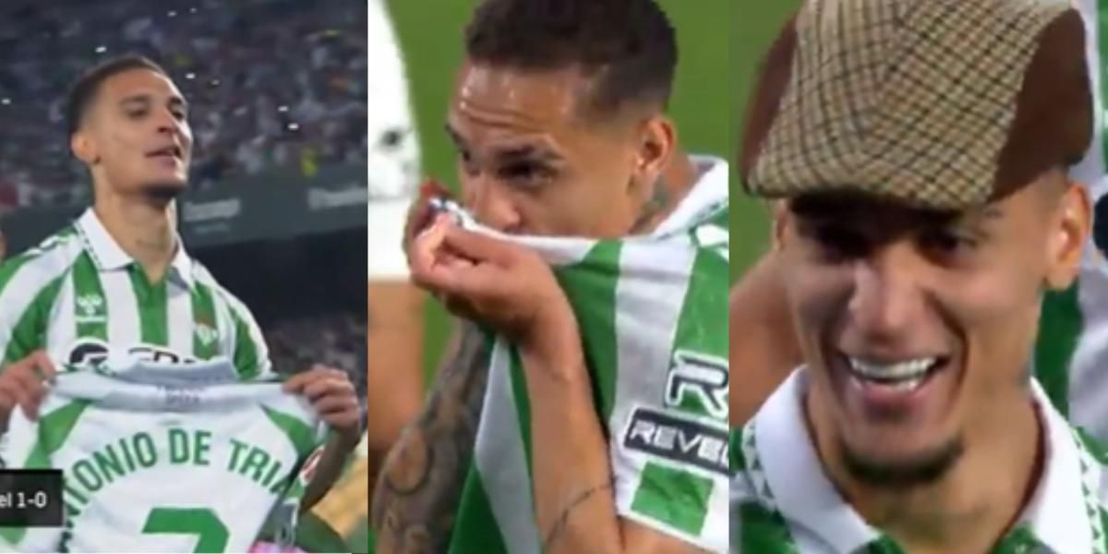 Los tres gestos en la celebración de Antony