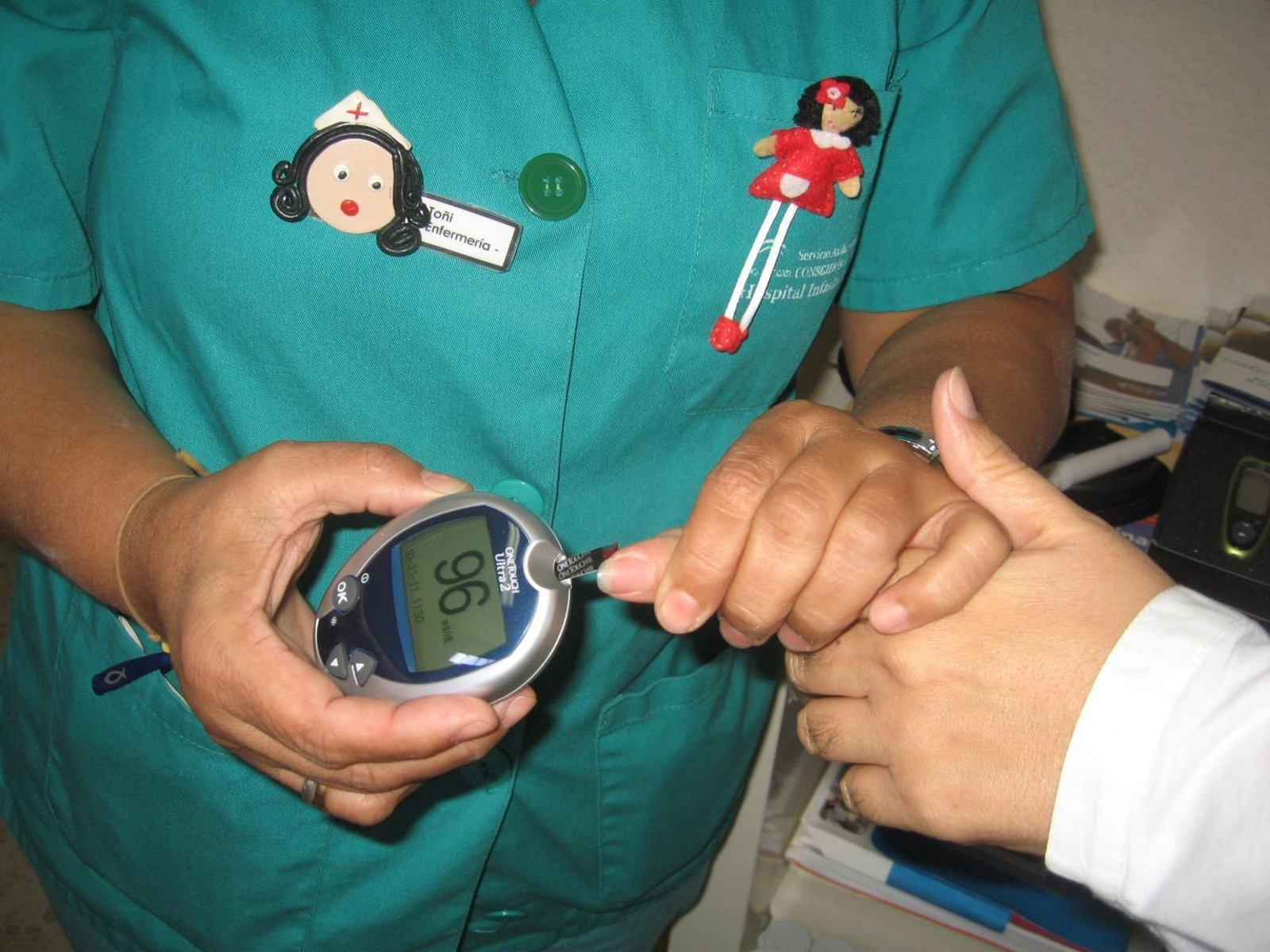Prueba para detectar el valor de la glucemia o azúcar en la sangre. Prueba para detectar el valor de la glucemia o azúcar en la sangre.