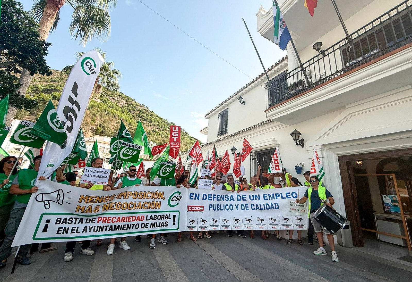 La protesta de los empleados municipales.