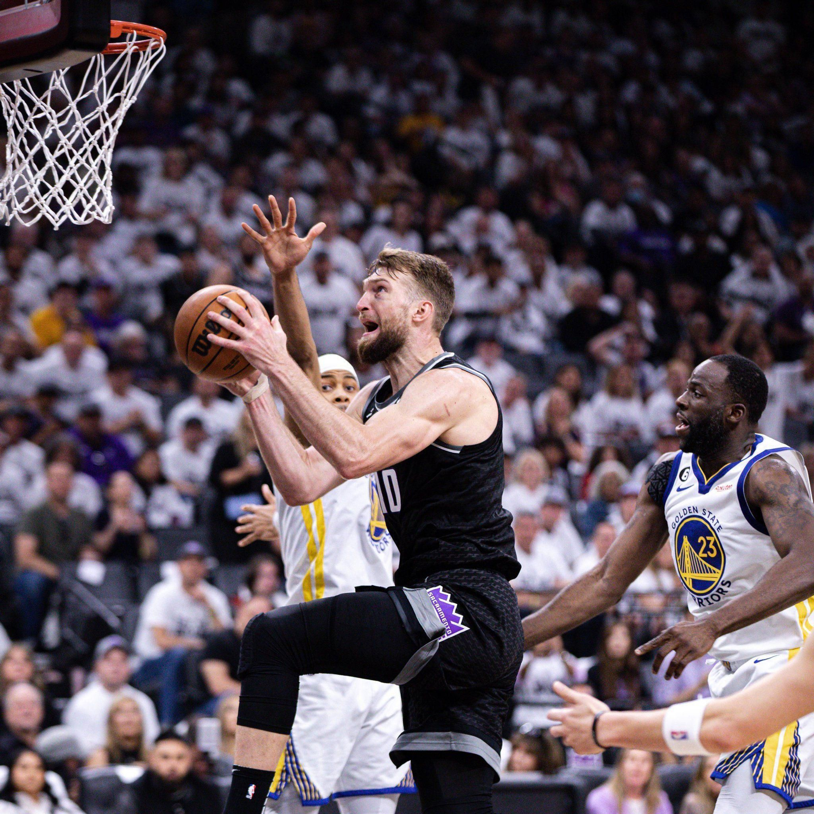 Domas Sabonis, durante el séptimo partido frente a Warriors Domas Sabonis, durante el séptimo partido frente a Warriors