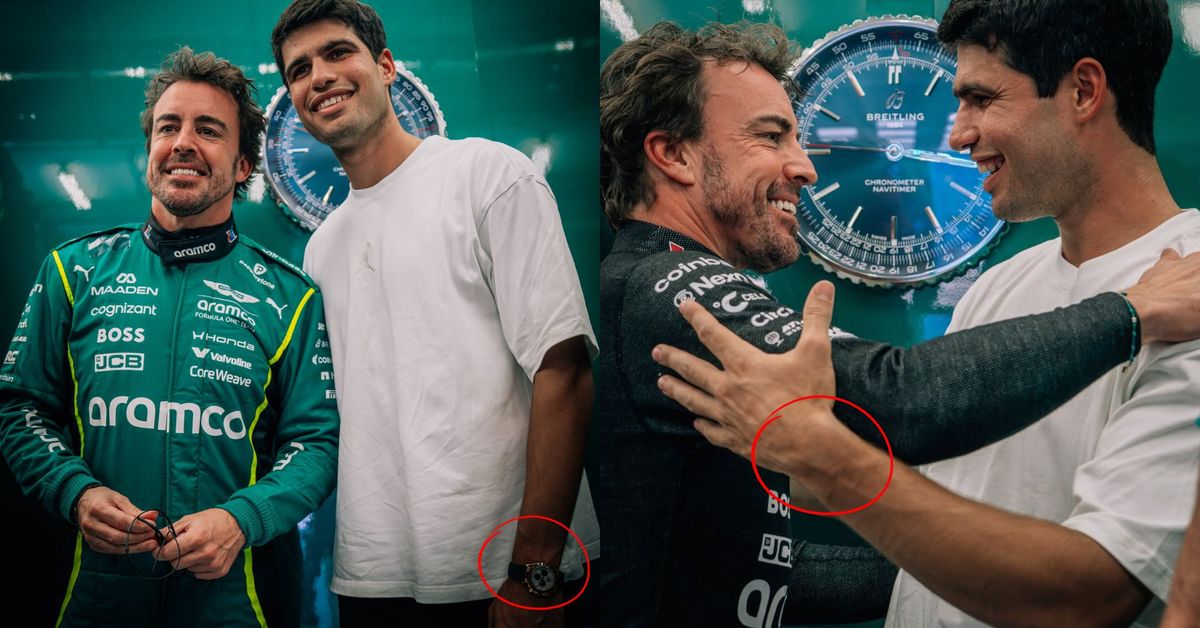 La fotografía 'manipulada' de Alonso y Alcaraz: Aston Martin elimina un Rolex valorado en 40.000 euros