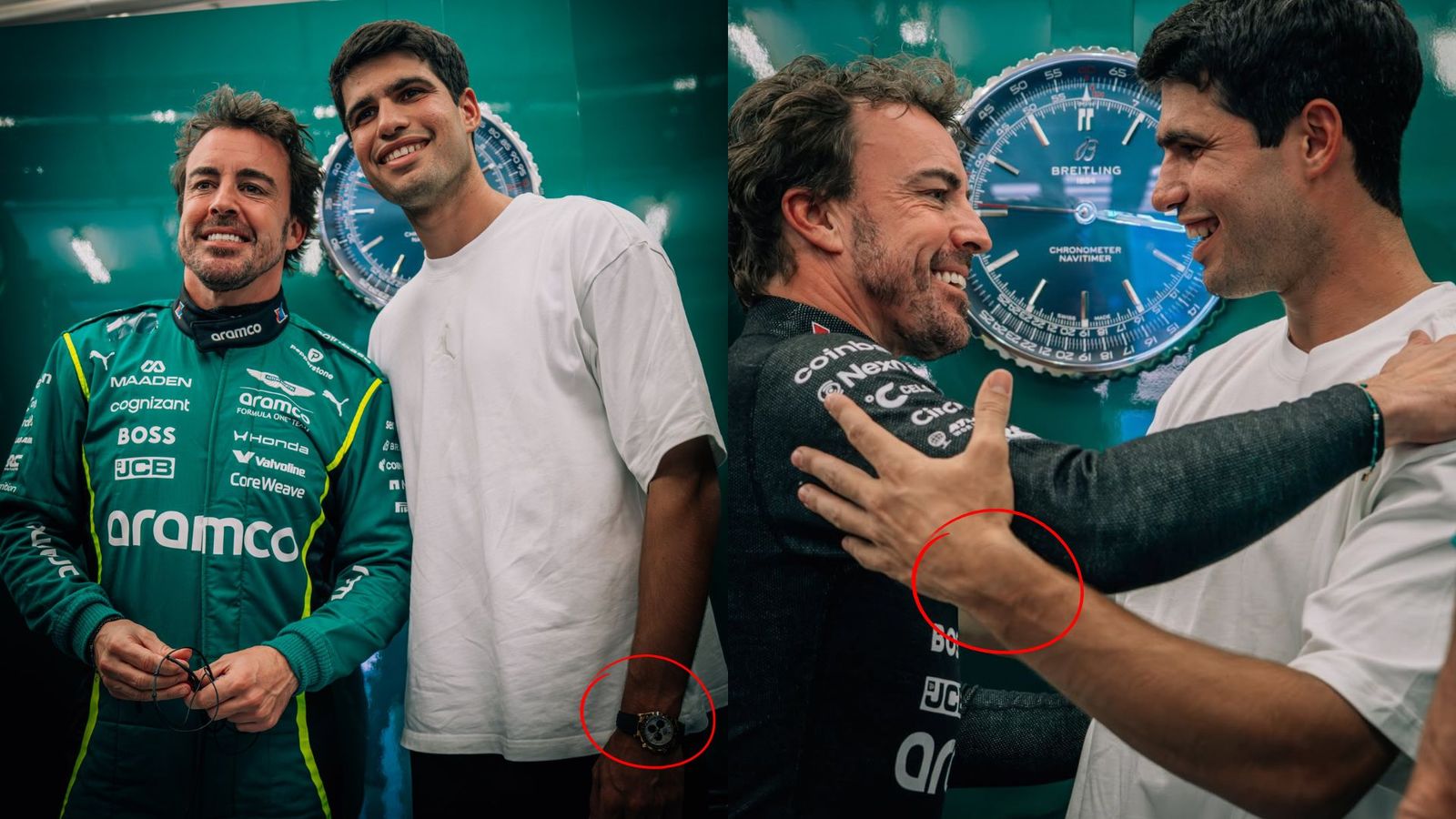 A la izquierda, la imagen original, y a la derecha, la imagen con el reloj editado