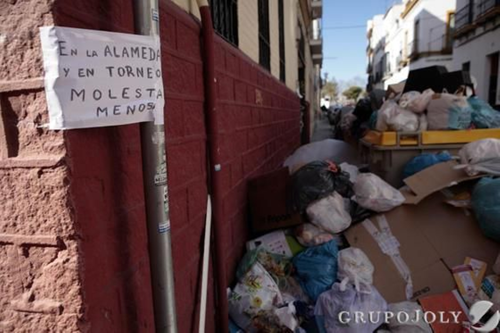 Montañas de basura se acumulan por las calles de Sevilla.

Foto: Juan Carlos Muñoz
