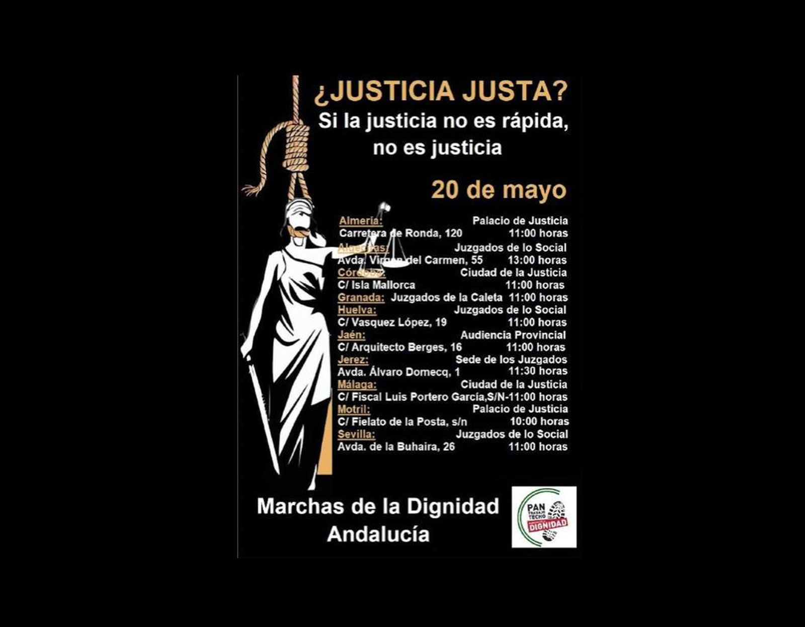 Cartel anunciador de las concentraciones