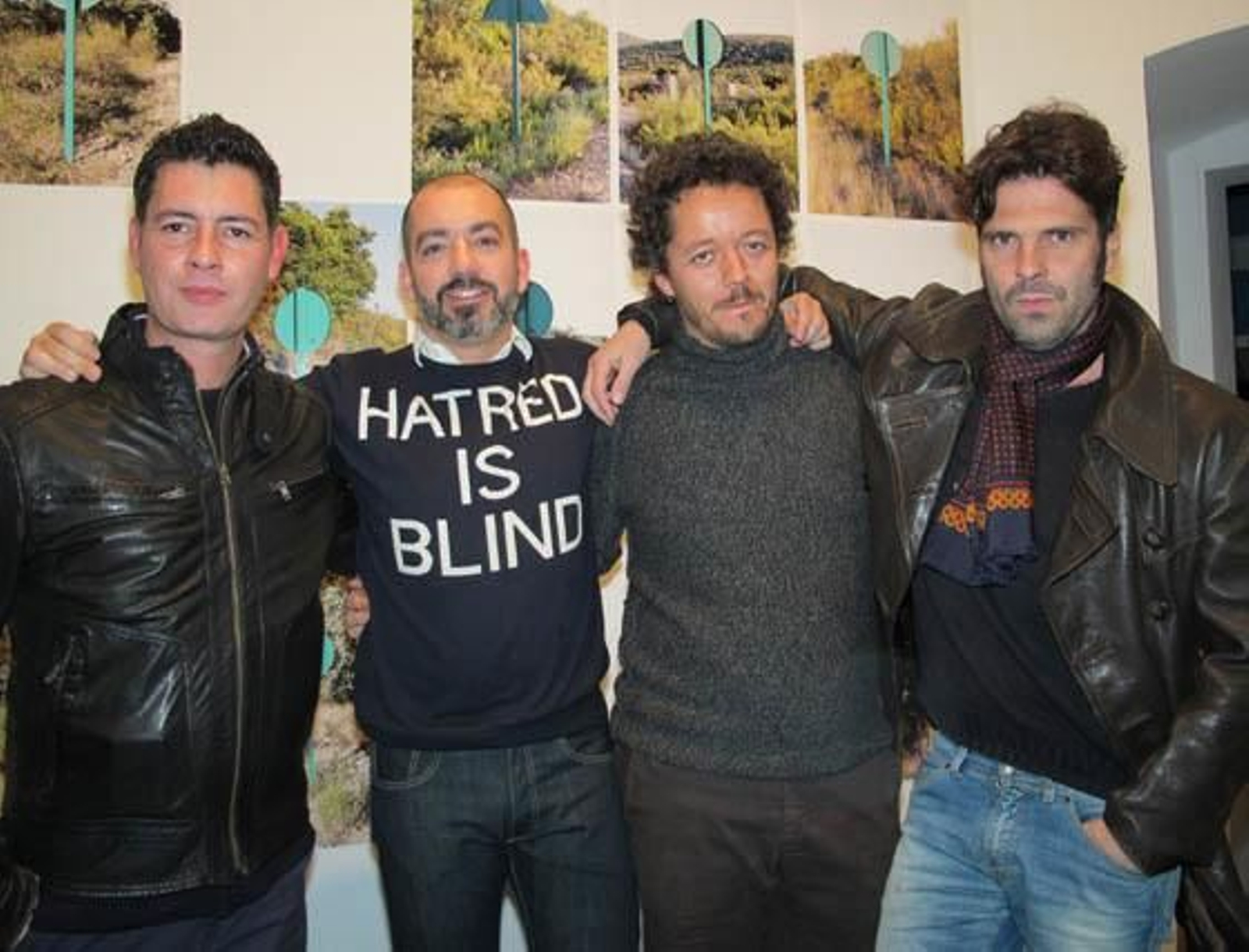Manolo Bautista, Carlos Aires, Jorge Yeregui y Juan del Junco, cuatro de los artistas que exponen en esta muestra en Fundación Valentín de Madariaga.  Foto: Victoria Ramírez