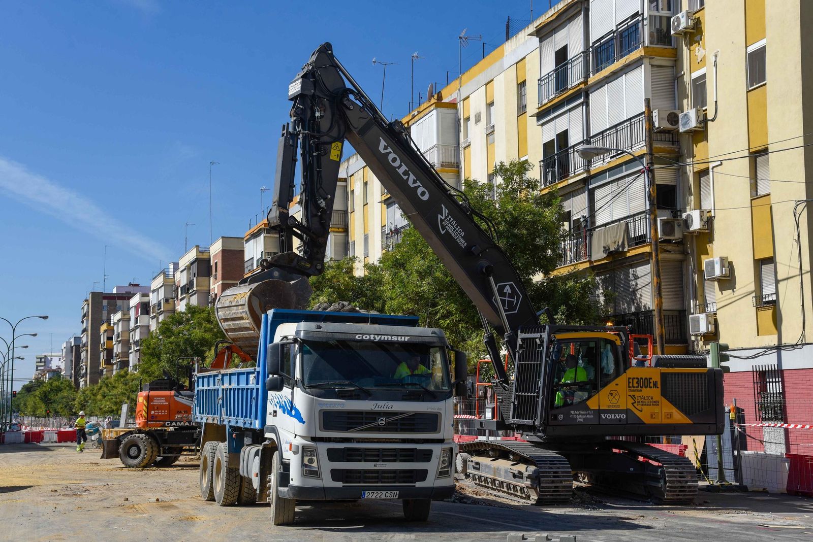 Las obras de la línea 3 del metro de Sevilla en Pino Montano