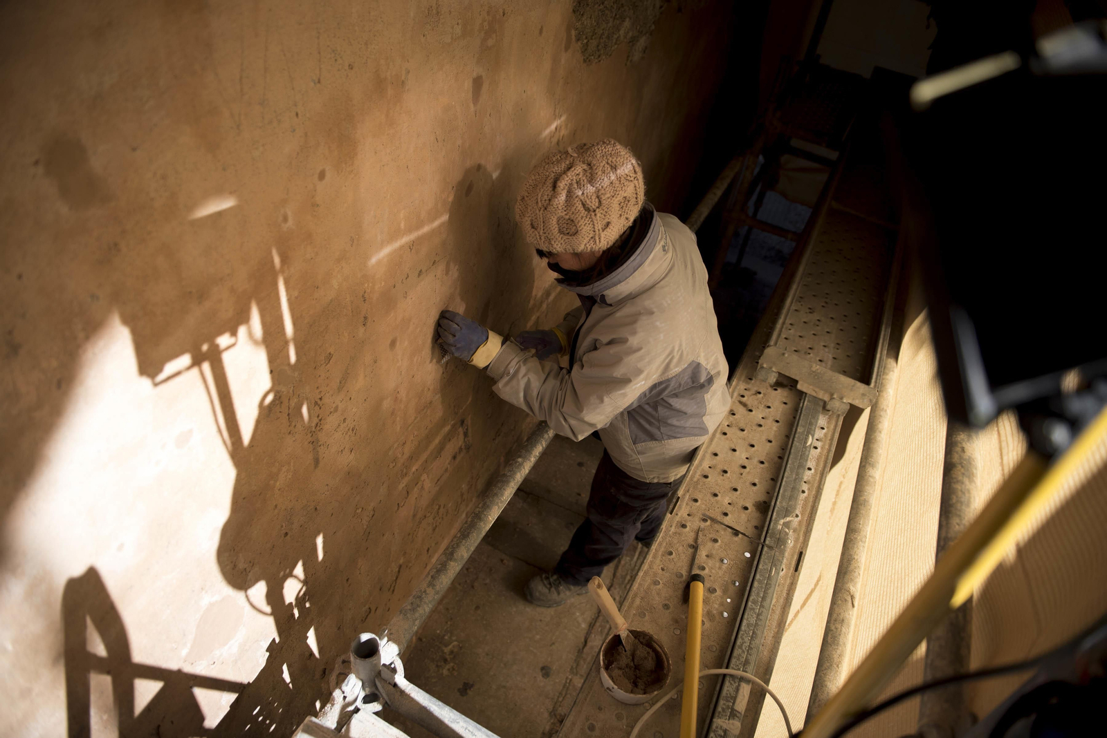 Las  imágenes de la limpieza de pintadas