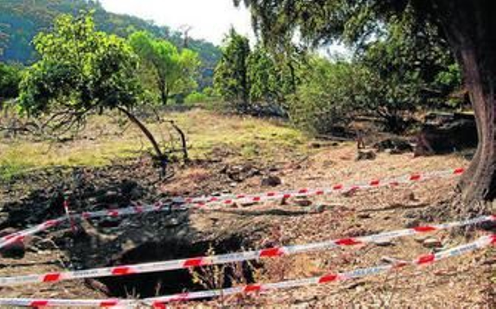 Lugar en Calabazares (Almonaster) donde se encontraron los dos cadáveres.