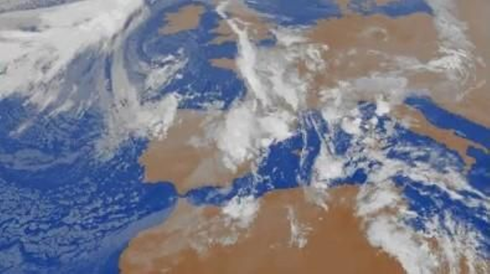 Imagen del satélite Meteosat de la Península Ibérica de las últimas horas