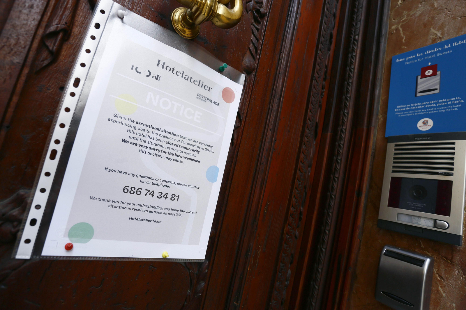 Información de uno de los hoteles de Málaga que ha cerrado.