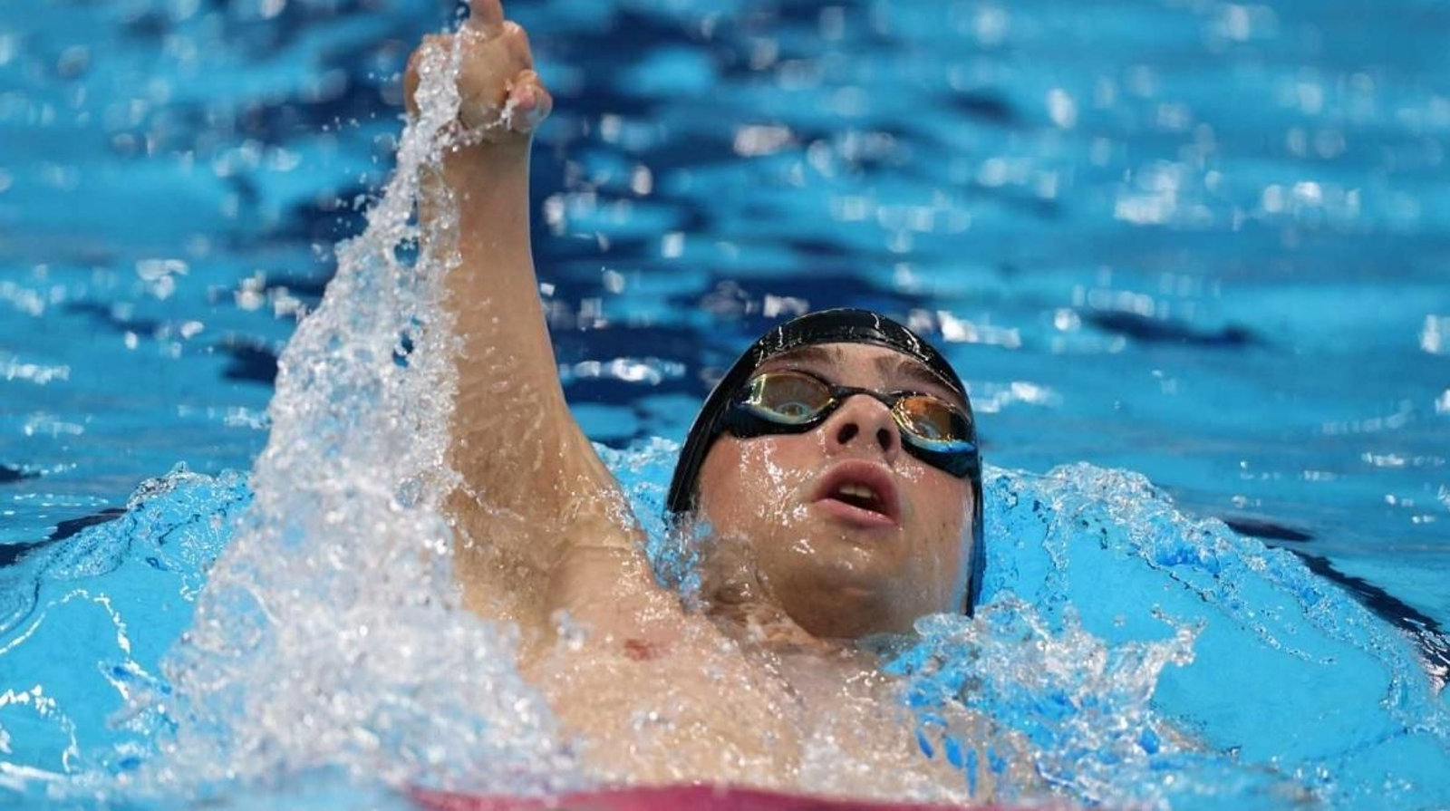 David Sánchez, durante la prueba de los 100 metros espalda.