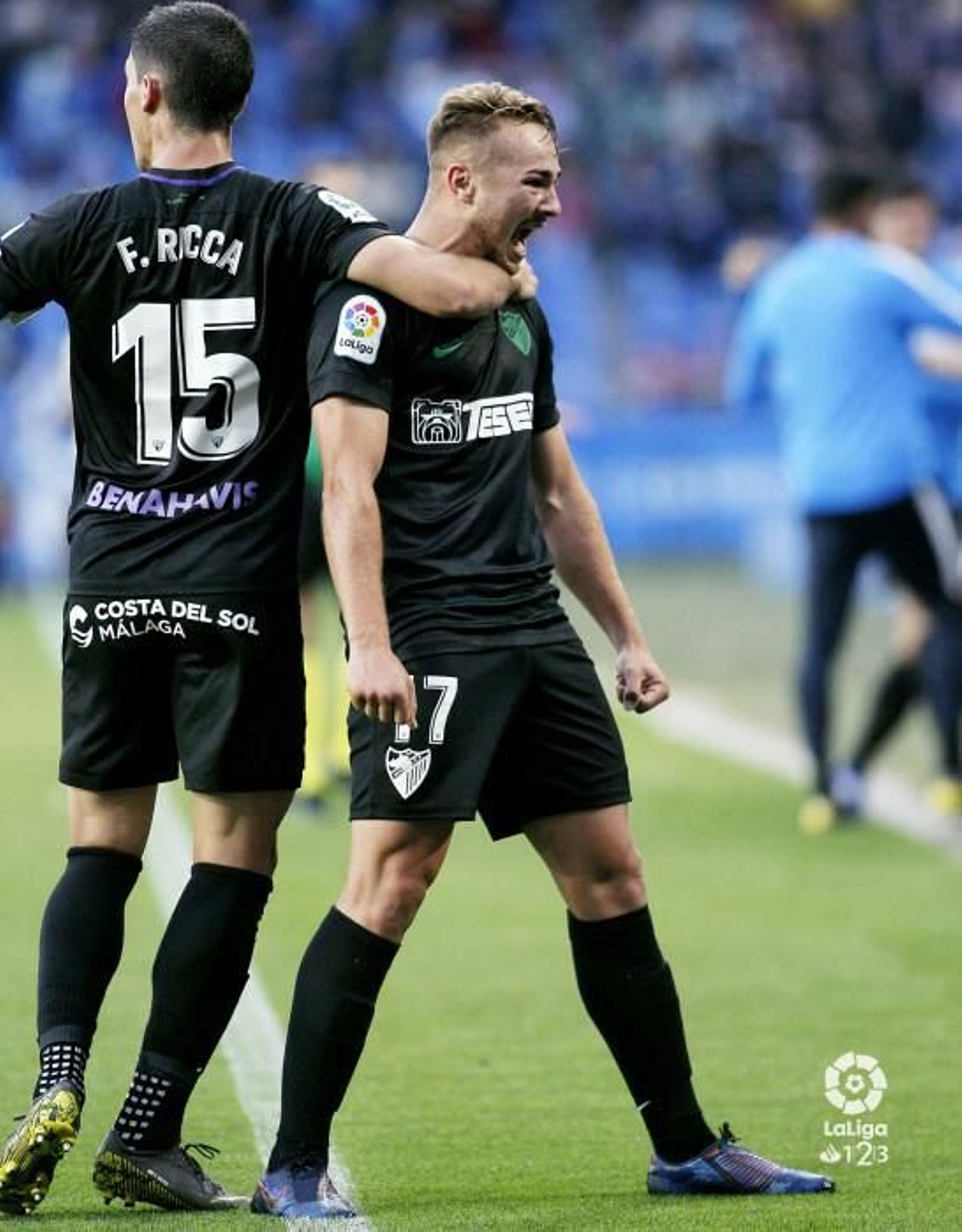 Ontiveros celebra su golazo al Deportivo.