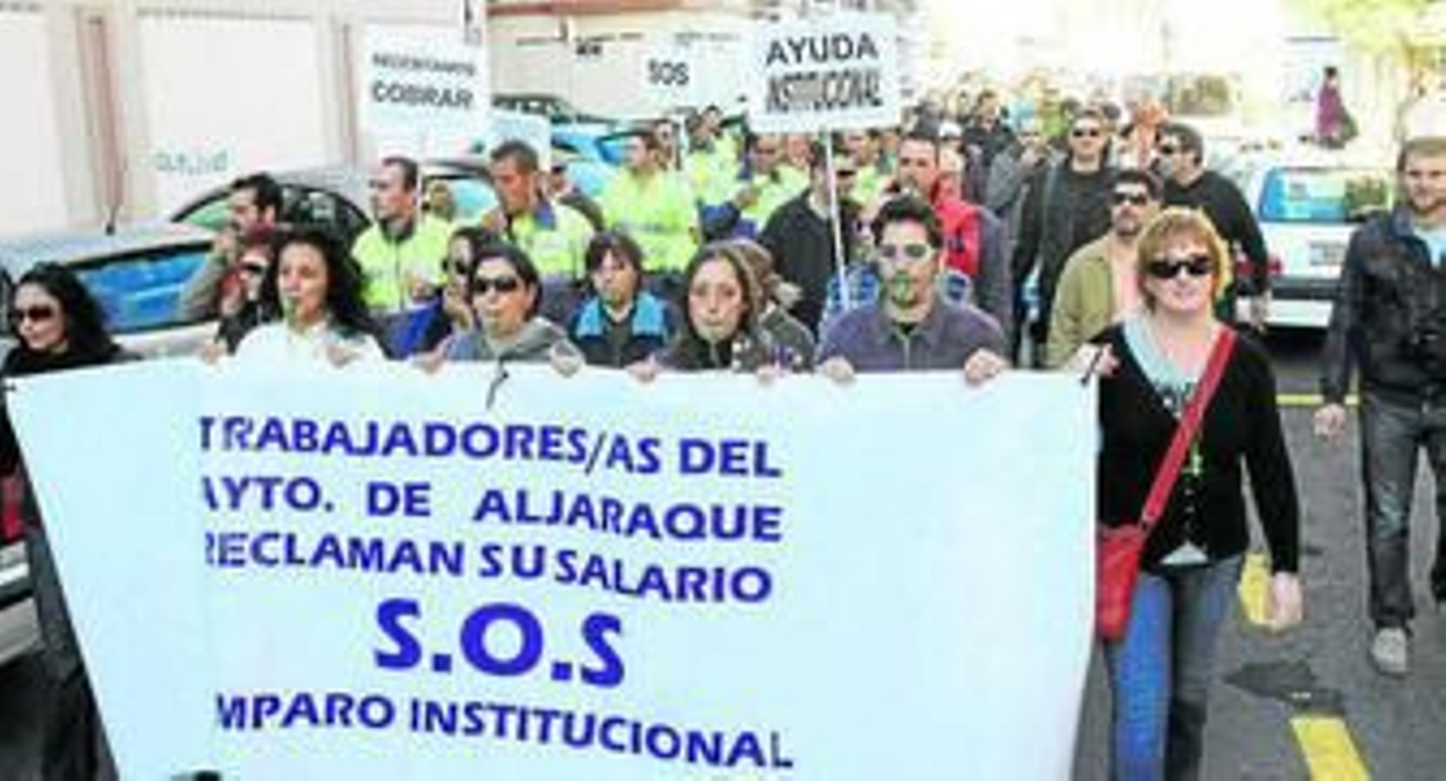 Manifestación de los empleados del Ayuntamiento de Aljaraque. Manifestación de los empleados del Ayuntamiento de Aljaraque.