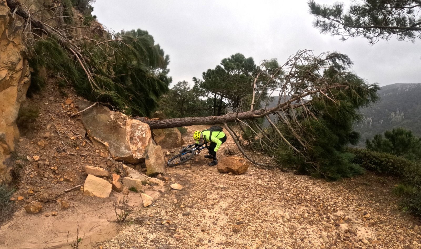 El carril de Las Corzas, destrozado tras los temporales