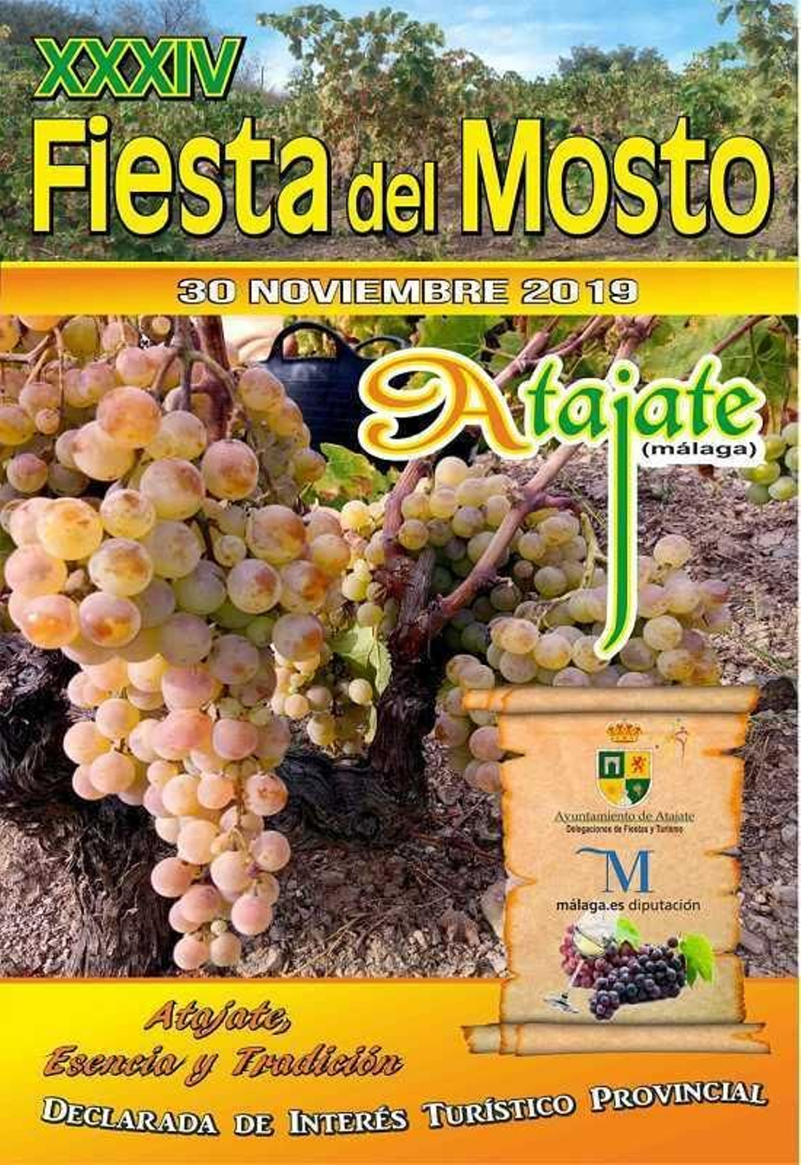 Cartel de la Fiesta del Mosto de Atajate.