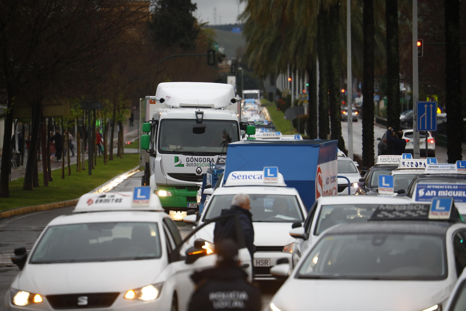 Las autoescuelas toman Córdoba, en fotografías.