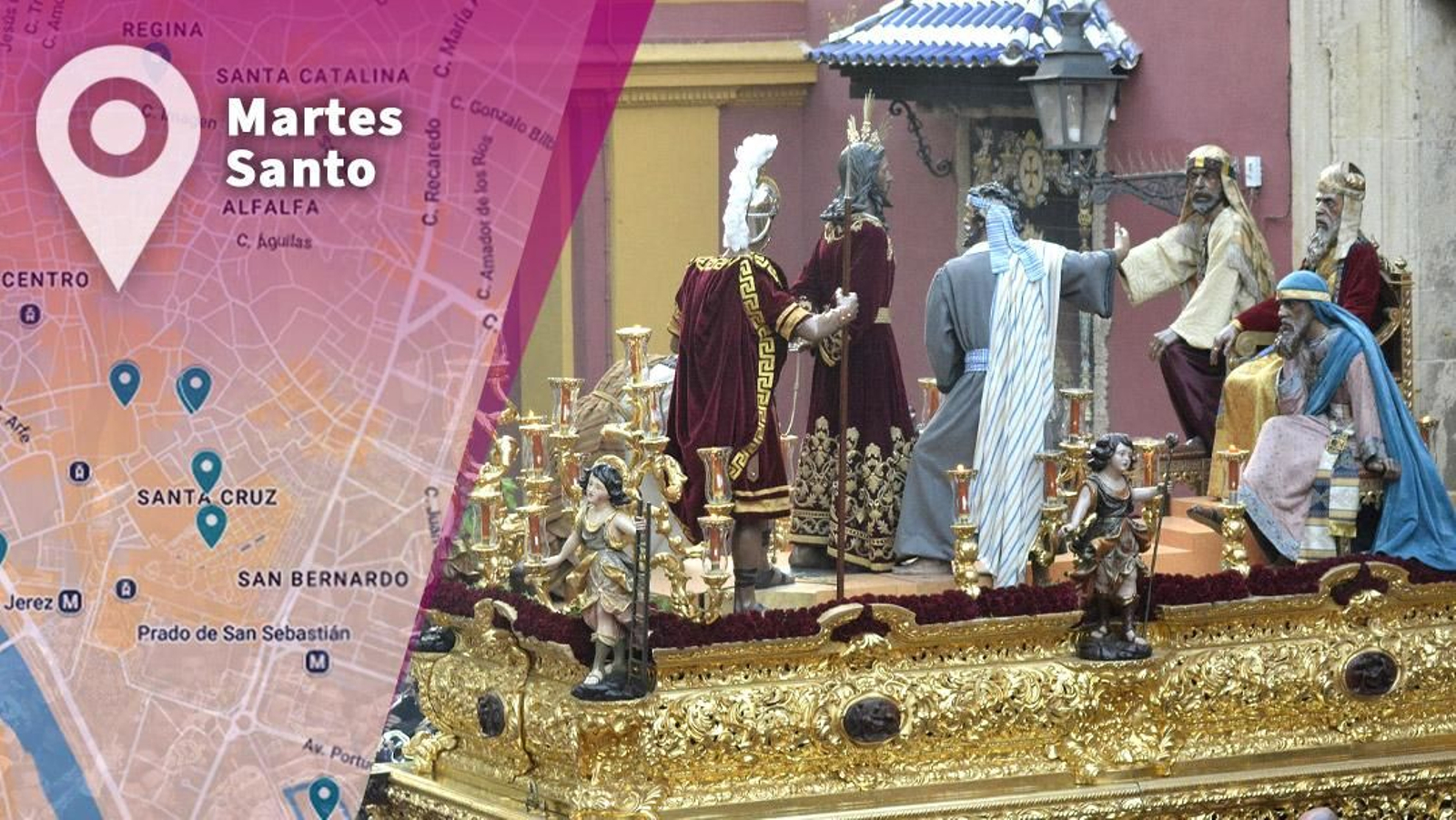 Mapa de las procesiones de Sevilla en tiempo real hoy Martes Santo