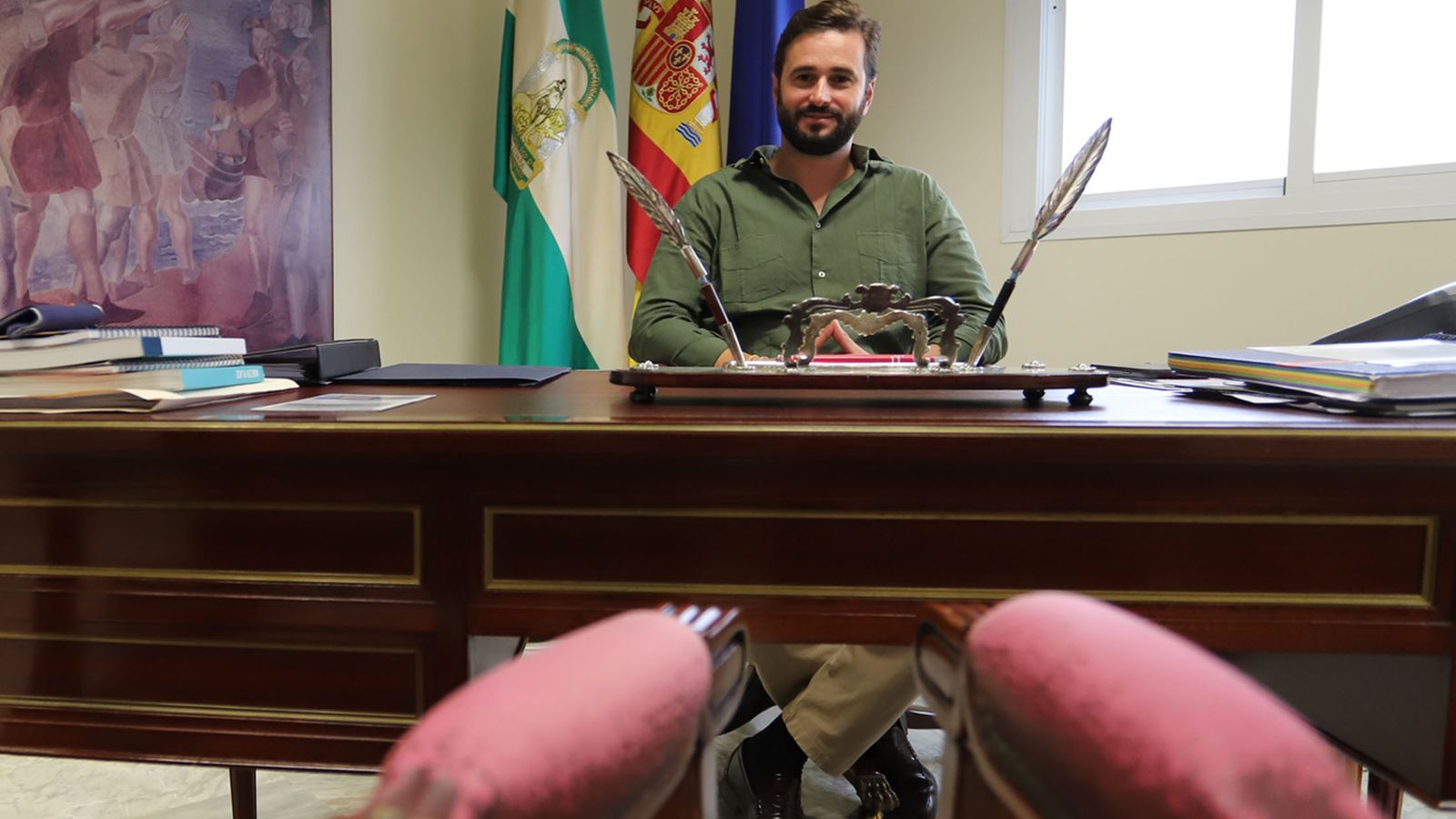 Daniel Toscano en la sede de la Cámara de Comercio de Huelva.
