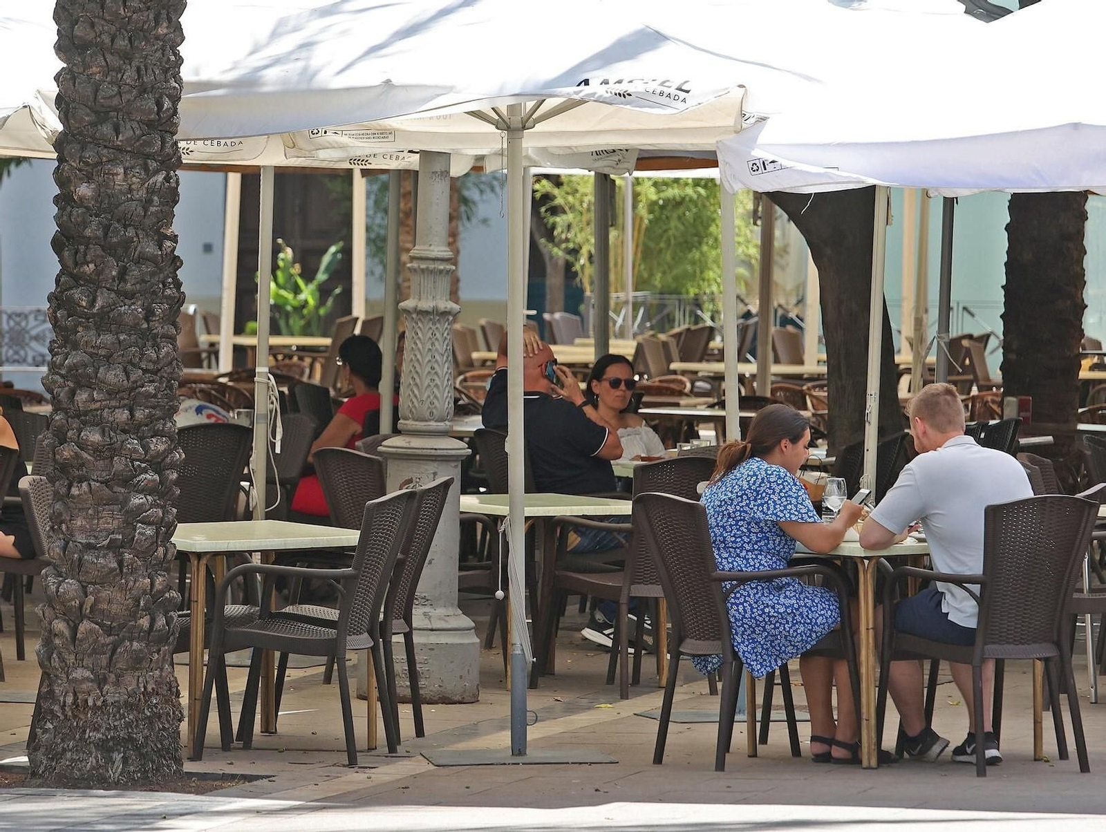 Terraza de un bar del centro de Jerez.