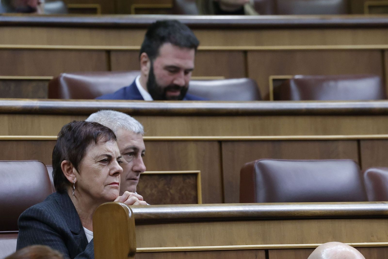 La portavoz de Bildu en el Congreso, Mertxe Aizpurua, y el portavoz adjunto de la formación, Oskar Matute.