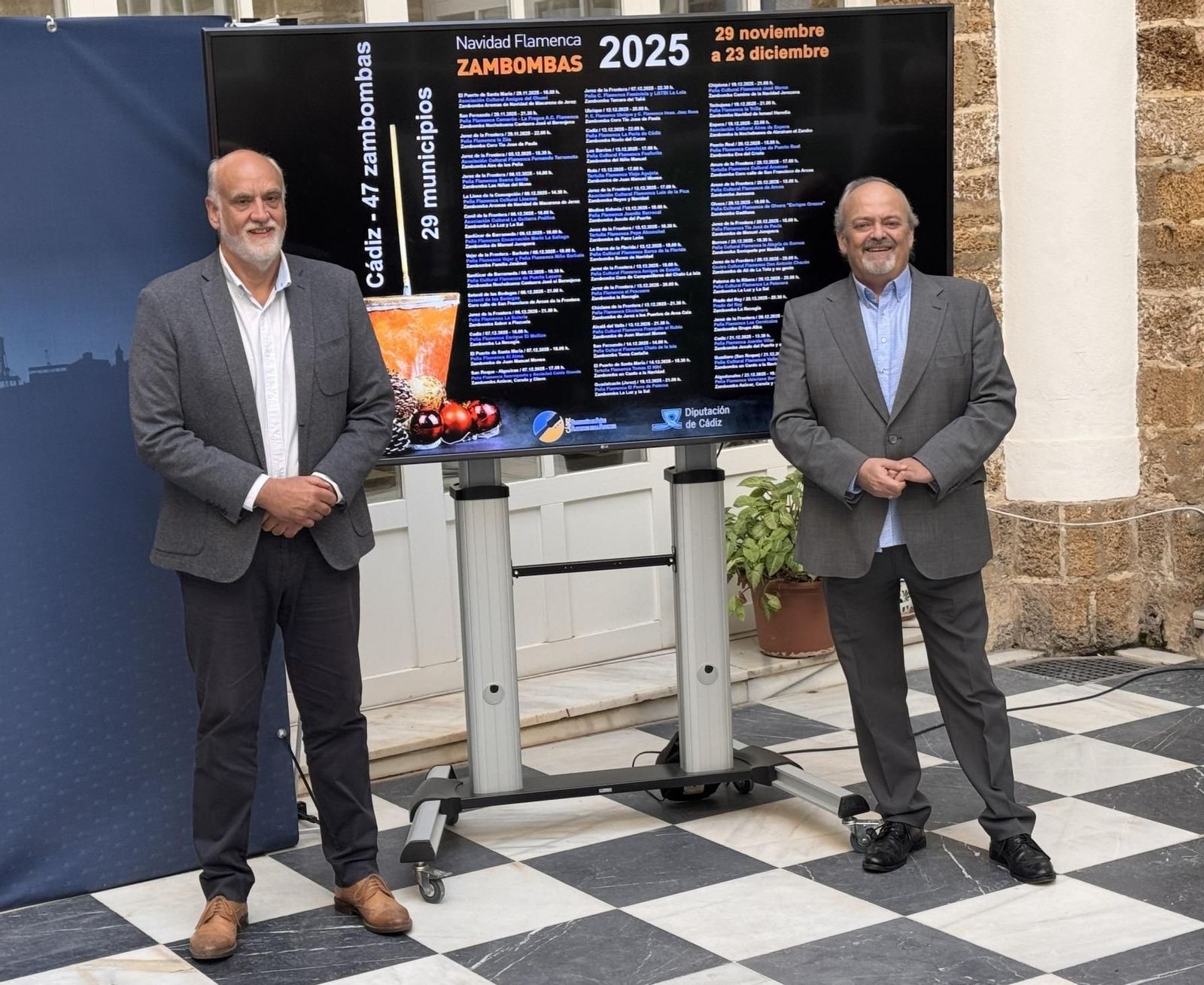 Una imagen de la presentación del programa de zambombas de la federación de peñas flamencas gaditanas.