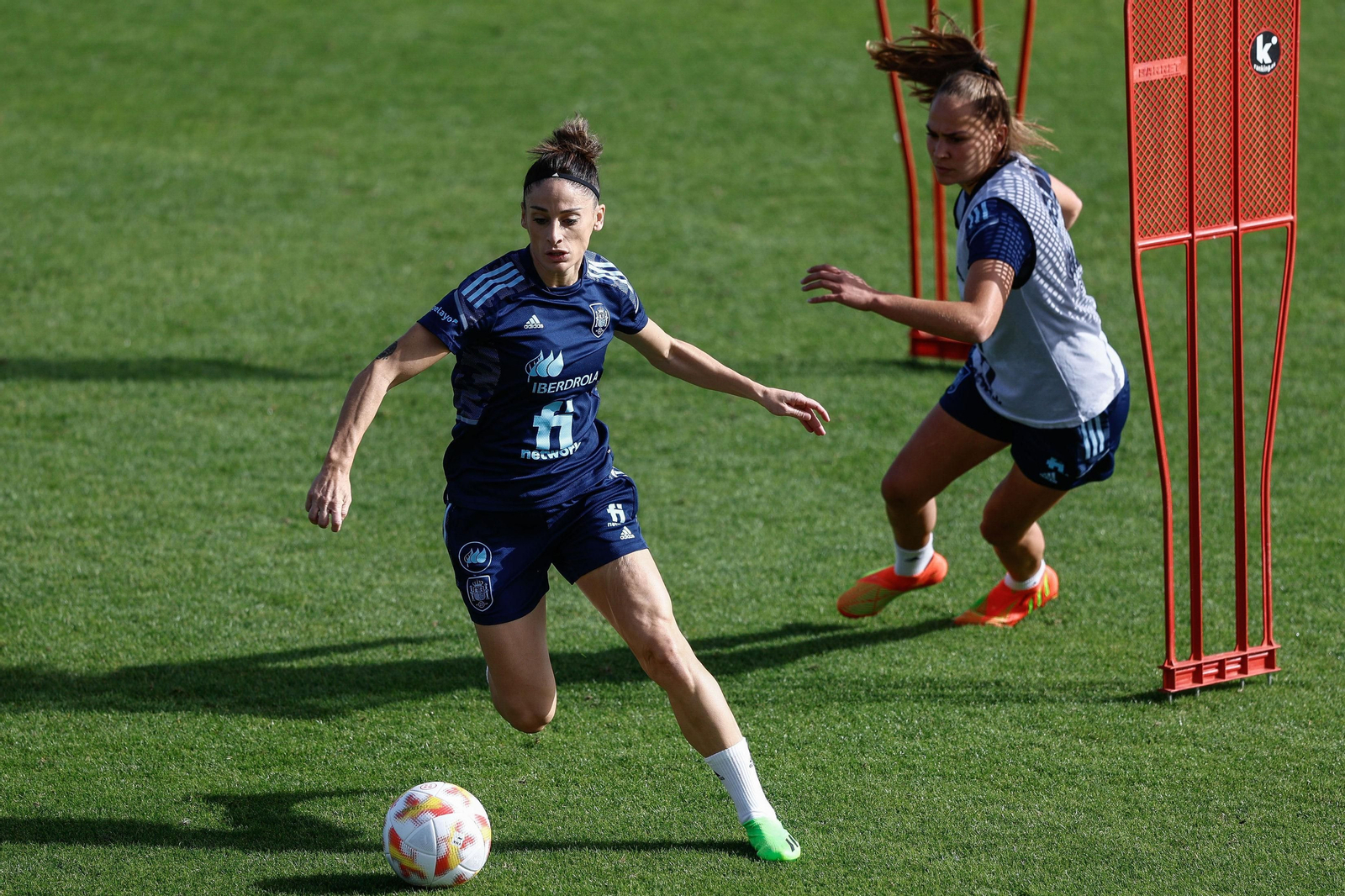 Esther González en un entrenamiento de la Selección española.