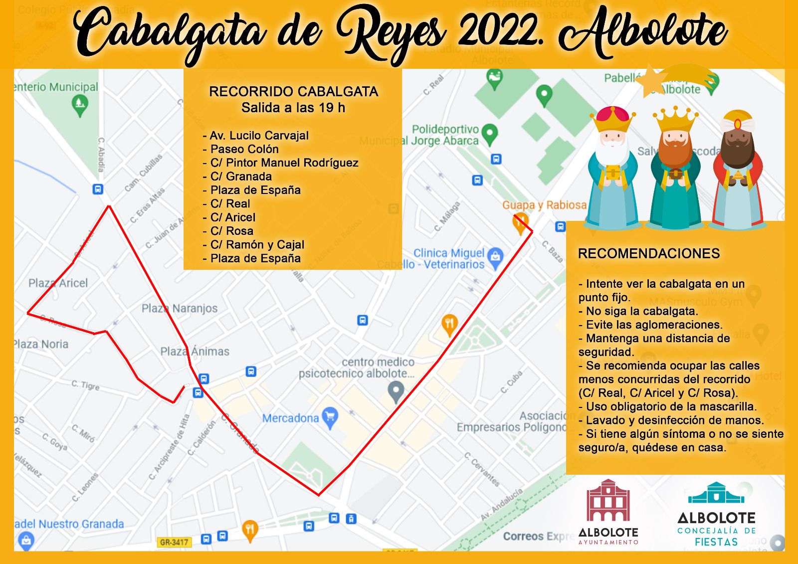 El recorrido de la Cabalgata por Albolote