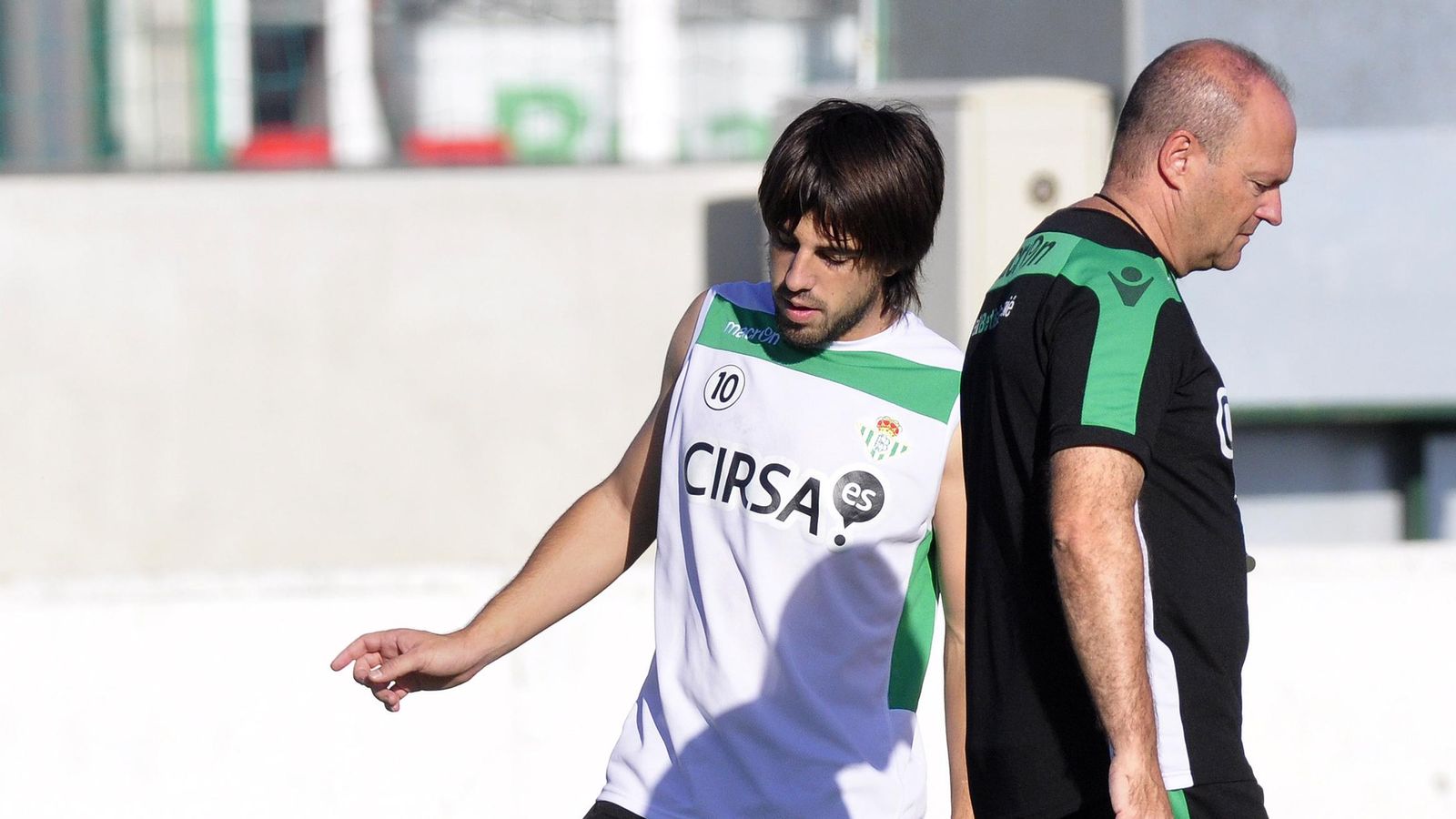 Beñat y Pepe Mel, en un entrenamiento.