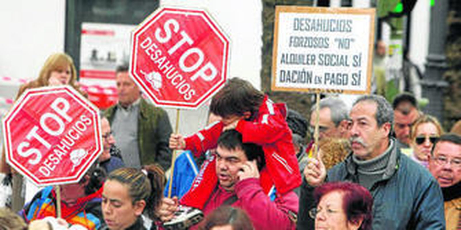 Manifestación contra los desahucios en Jerez, en octubre del año pasado.