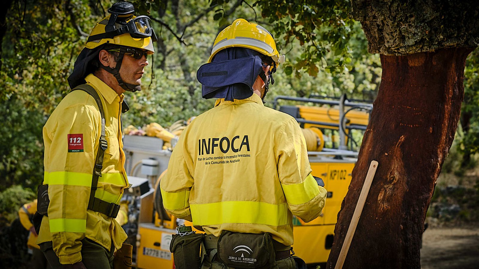 Simulacro de incendio del CEDEFO de Algodonales.