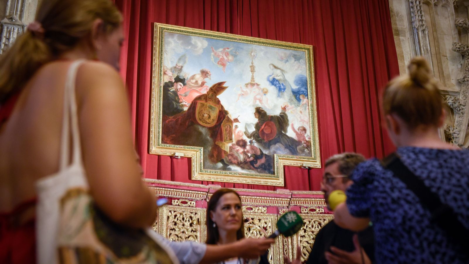 La presentación de la restauración del cuadro.