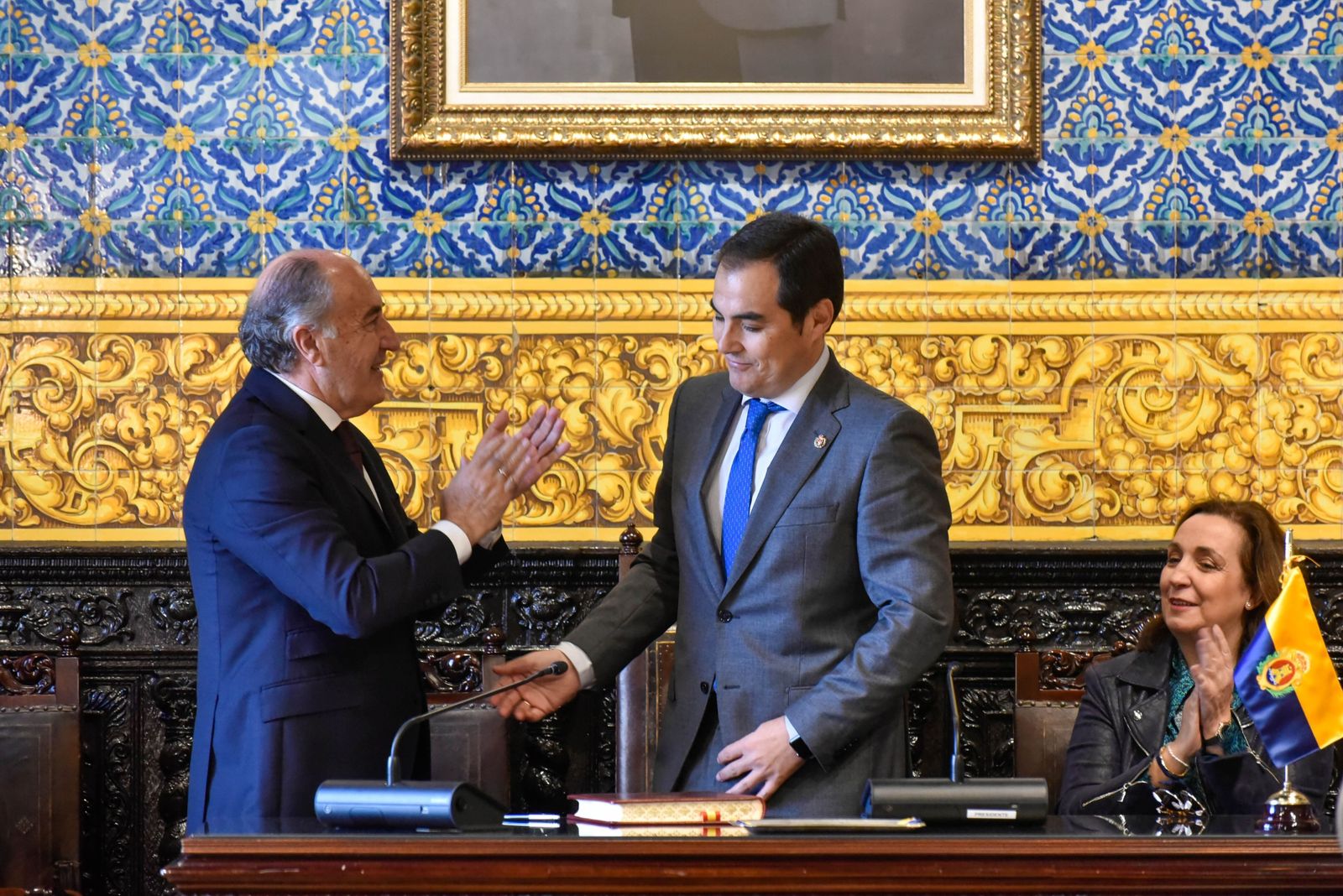 José Ignacio Landaluce y José Antonio Nieto, el 13 de enero pasado, en Algeciras.