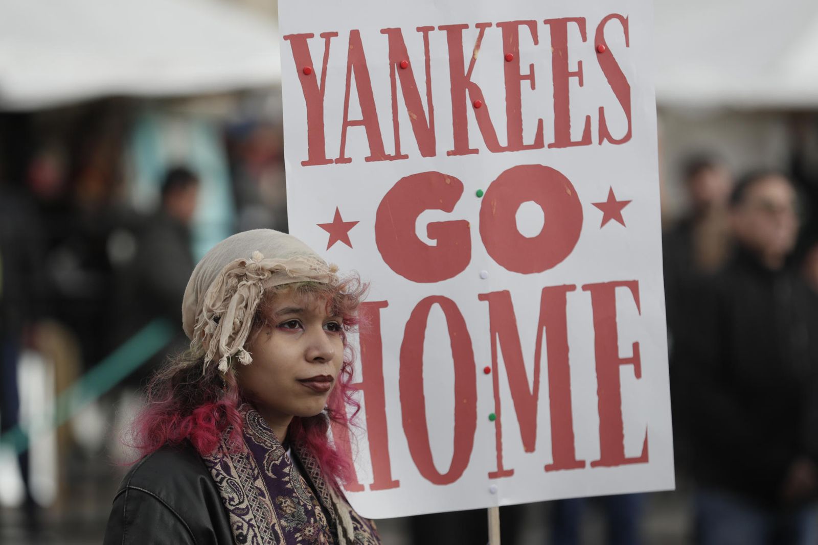 Imagen del 7 de enero de una protesta en Colombia contra los ataques de EE. UU. en Venezuela.