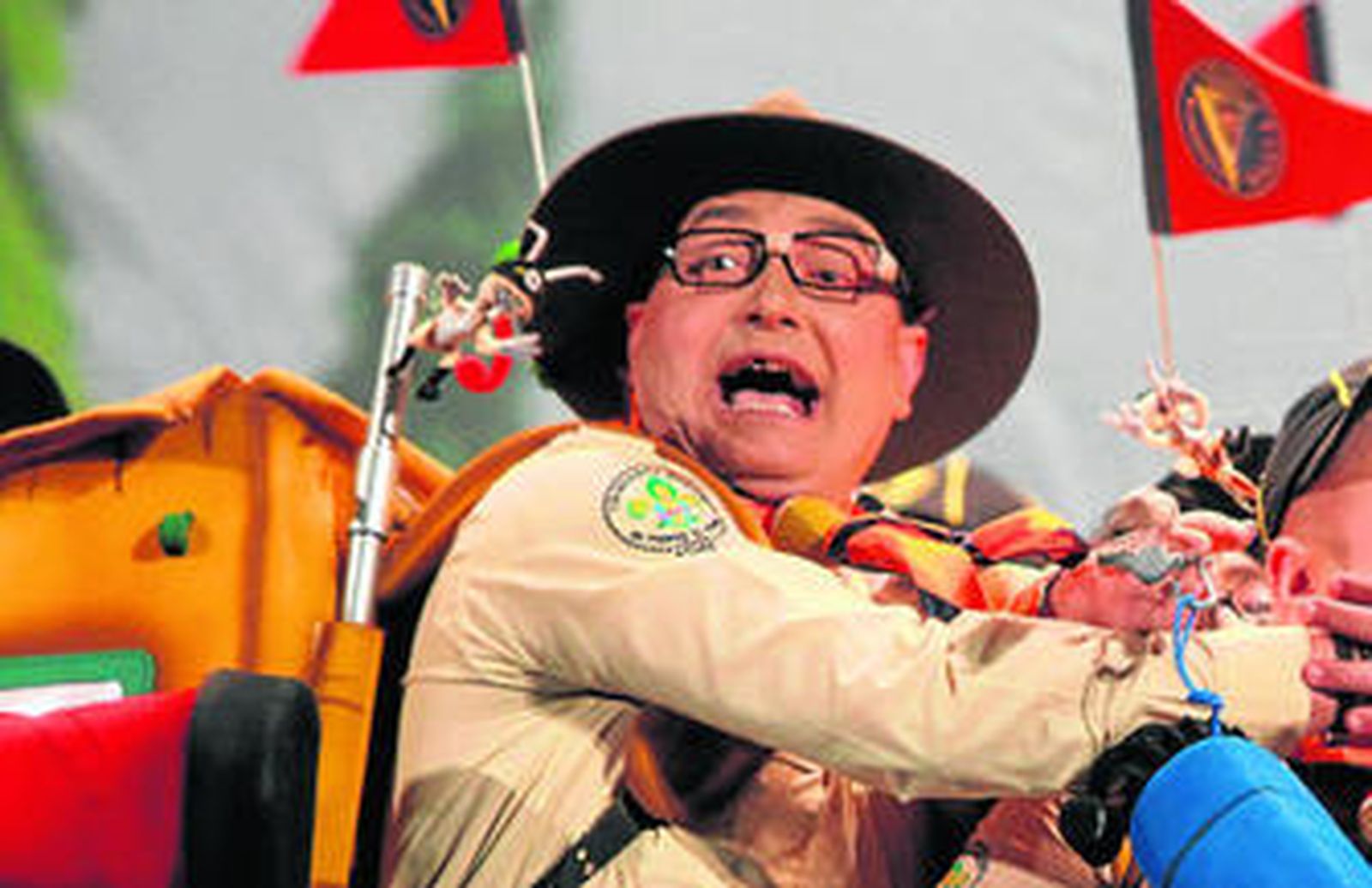 Juan Manuel Braza 'El Sheriff', en plena actuación en el Gran Teatro Falla.