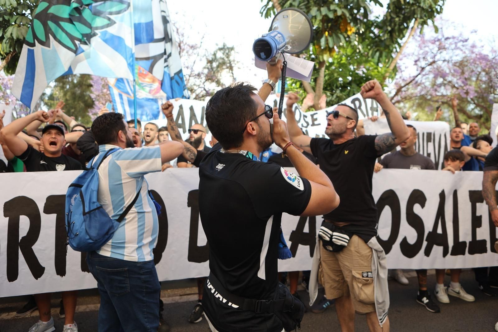 Las imágenes de las protestas de la afición del Málaga Las imágenes de las protestas de la afición del Málaga